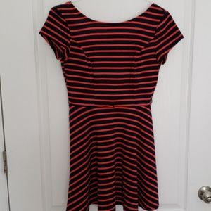 Striped A-Line Skater Dress